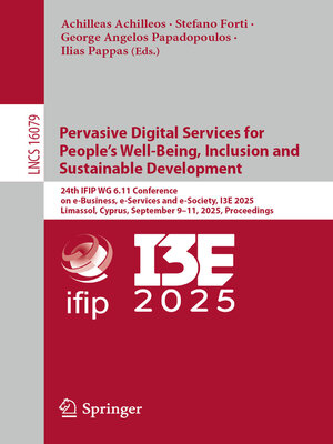 cover image of Pervasive Digital Services for People's Well-Being, Inclusion and Sustainable Development